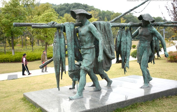 农耕渔业文化雕塑