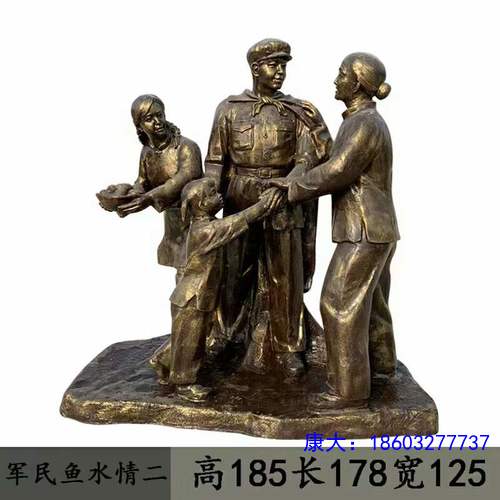 铸铜军人雕塑定制红色文化革命战士雕塑大型玻璃钢铜雕