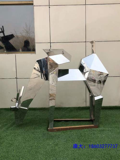 金属不锈钢镜面动物鹿雕塑园林景庭院公园售楼处摆件装饰定制