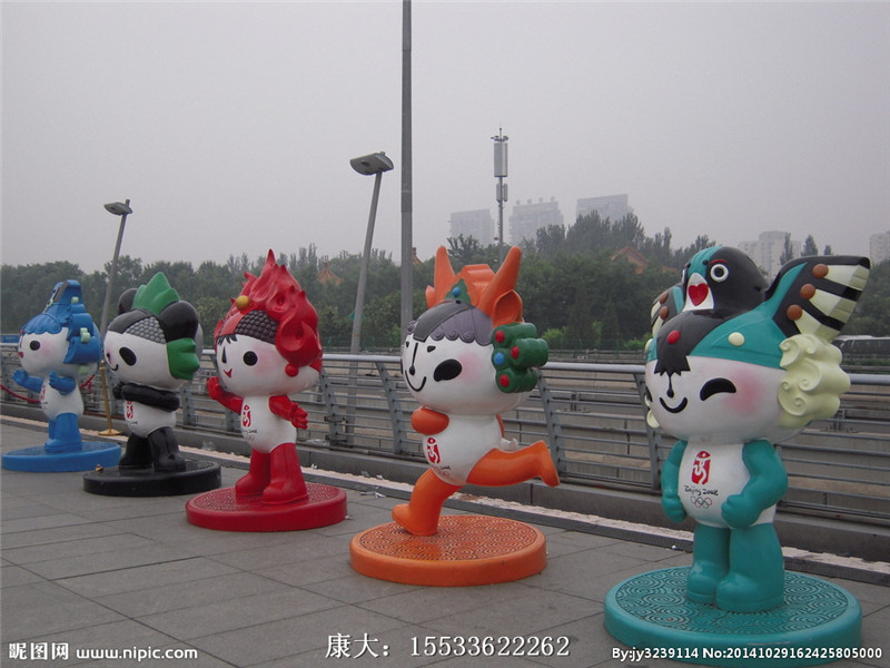 不銹鋼五福娃商場擺件