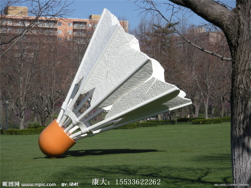 不銹鋼運動羽毛球雕塑