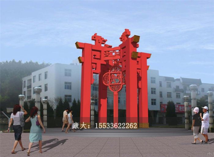 不銹鋼戶外 中國結(jié)雕塑擺件