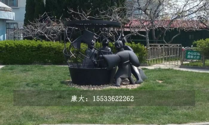 不銹鋼園林人物雕塑步行街街道擺件