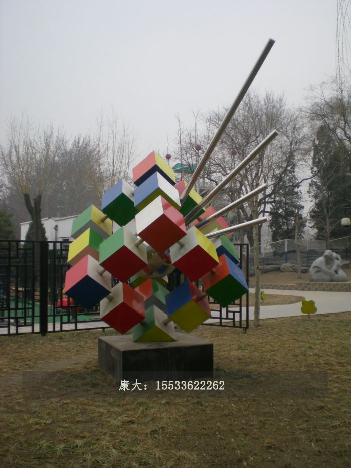 大型不銹鋼戶外園林幾何景觀雕塑