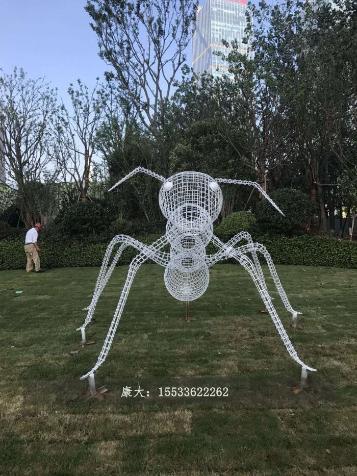 不锈钢蚂蚁园林雕塑摆件