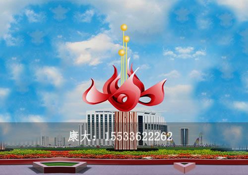 不銹鋼戶外廣場雕塑落地?cái)[件