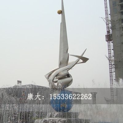 大型不銹鋼戶外廣場雕塑落地?cái)[件