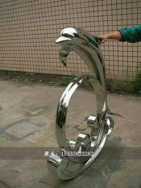 不锈钢海豚雕塑