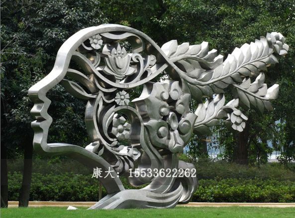 不銹鋼抽象人物公園小品雕塑