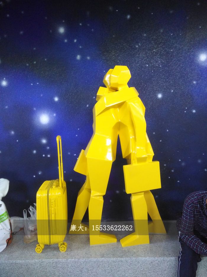 不銹鋼抽象人物城市擺件雕塑