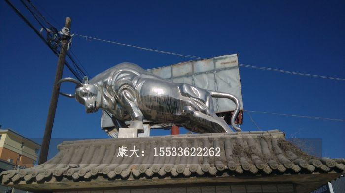不锈钢牛雕塑