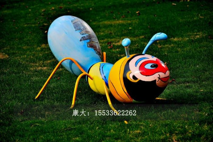 不銹鋼彩繪螞蟻雕塑擺件