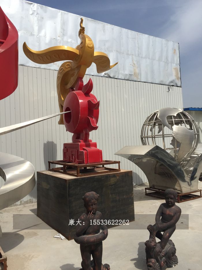 不锈钢凤凰广场雕塑