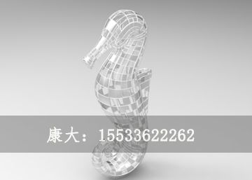 不銹鋼戶外海馬雕塑