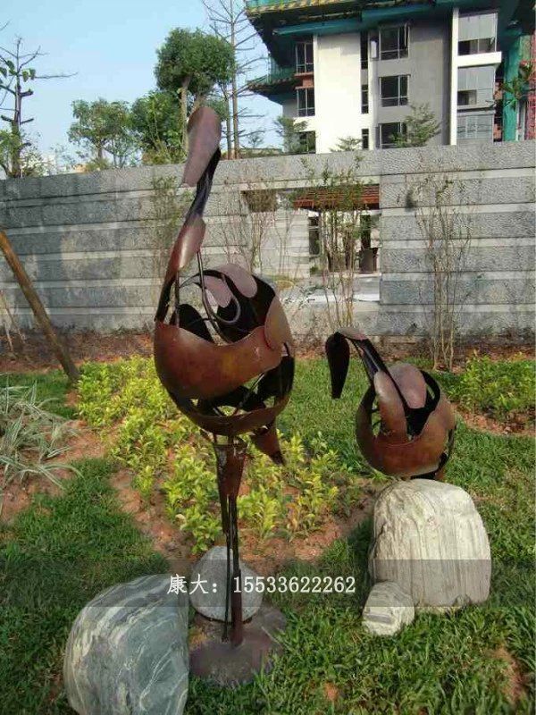 不銹鋼雕塑火烈鳥擺件