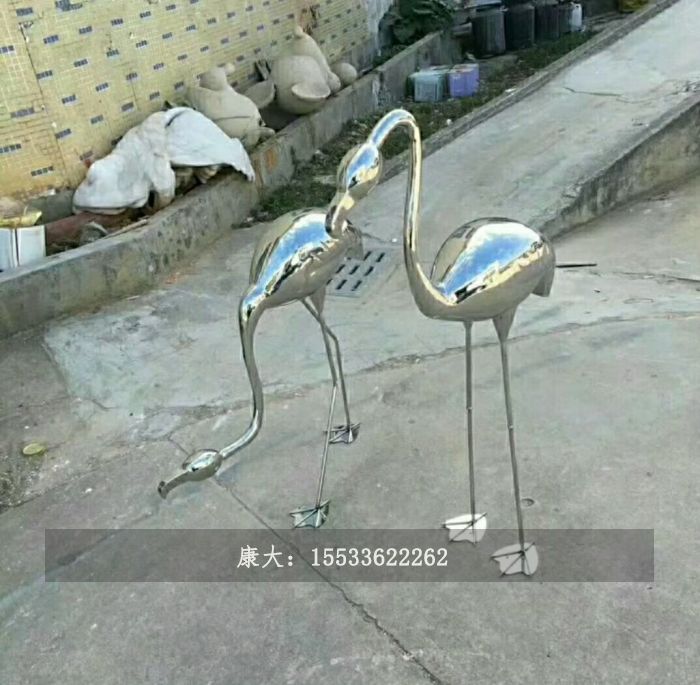 不銹動(dòng)物火烈鳥(niǎo)雕塑