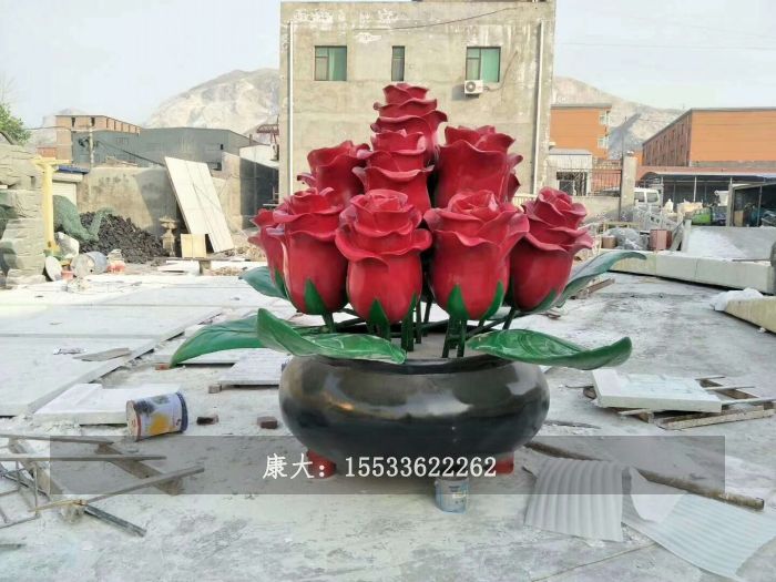 玫瑰花雕塑
