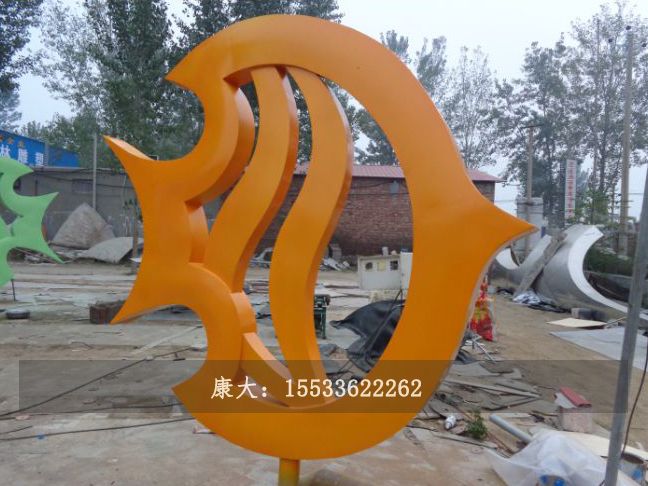 不銹鋼戶外魚雕塑擺件