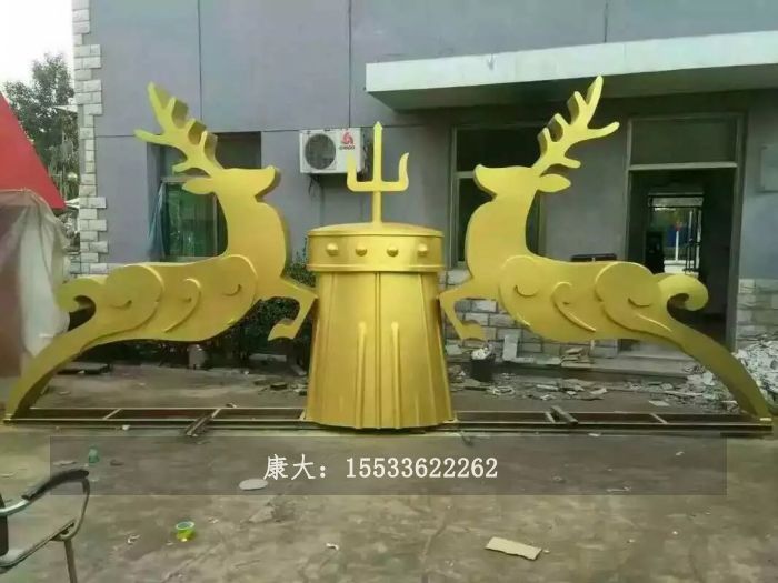 不銹鋼動物梅花鹿雕塑擺件
