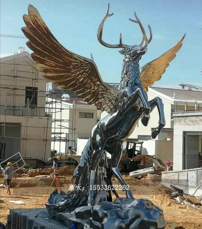 不锈钢鹿公园商场雕塑艺术摆件