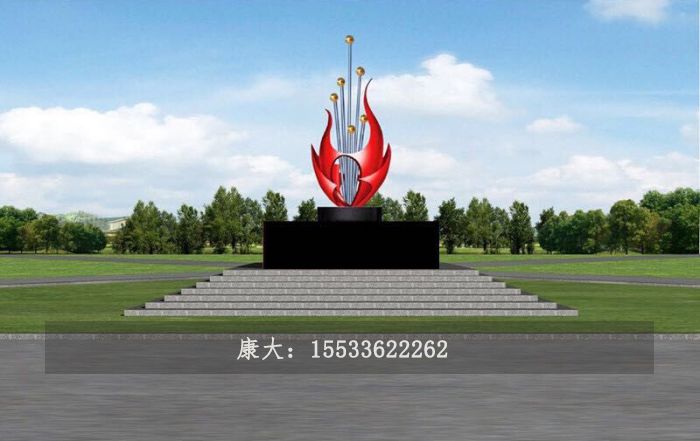 不銹鋼花朵戶外雕塑