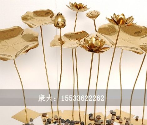 不銹鋼荷花戶外雕塑擺件