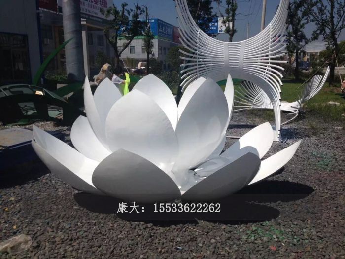 不銹鋼荷花雕塑擺件