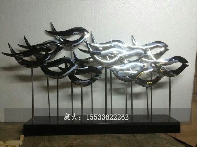 不銹鋼魚(yú)雕塑園林戶(hù)外擺件