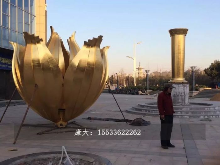 不銹鋼植物蓮雕塑