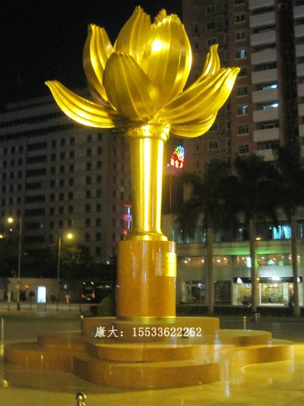 不銹鋼荷花園林戶(hù)外雕塑
