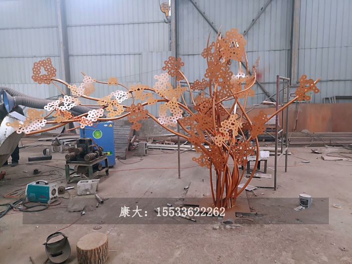 不銹鋼商場雕塑樹擺件