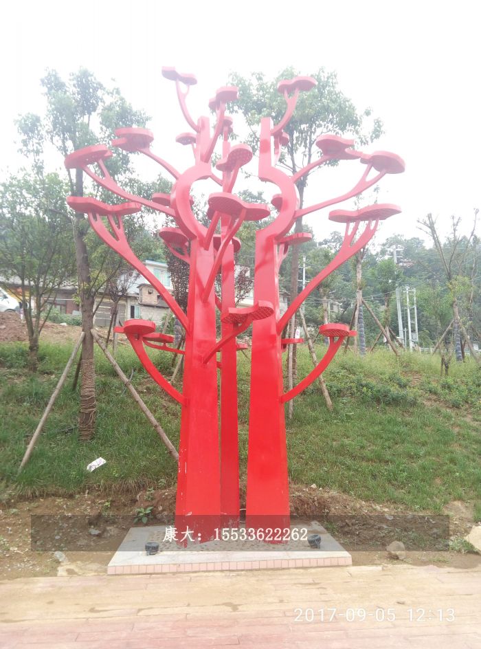 不銹鋼樹雕塑擺件戶外