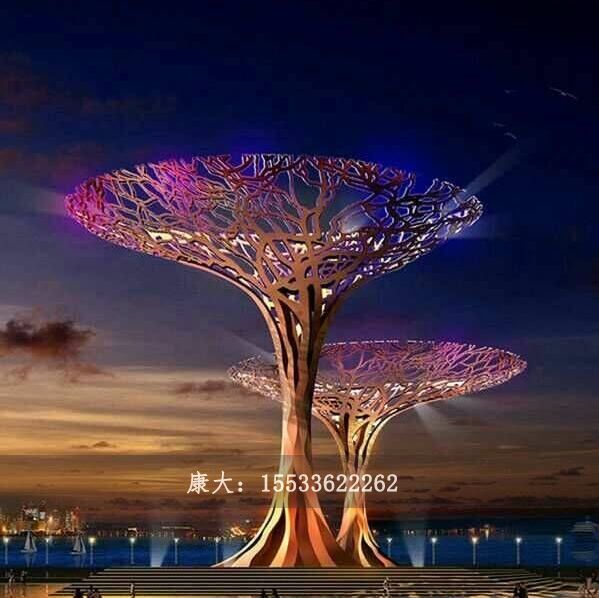 不銹鋼戶外花卉樹雕塑擺件