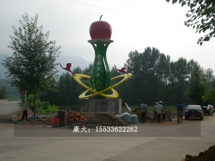 不銹鋼水果蘋果雕塑
