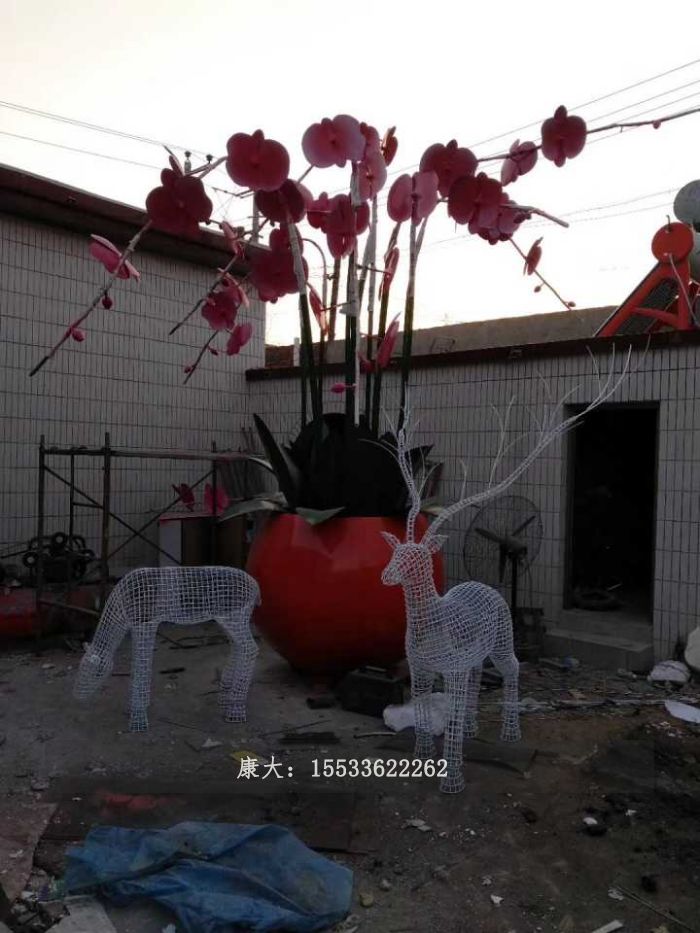 不銹鋼花卉樹廣場雕塑