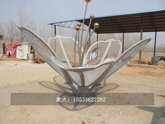 不銹鋼花卉雕塑大型擺件