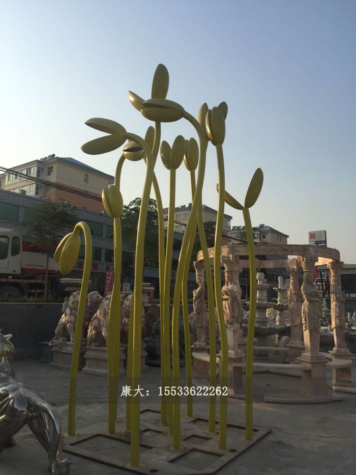 豆芽不銹鋼園林雕塑