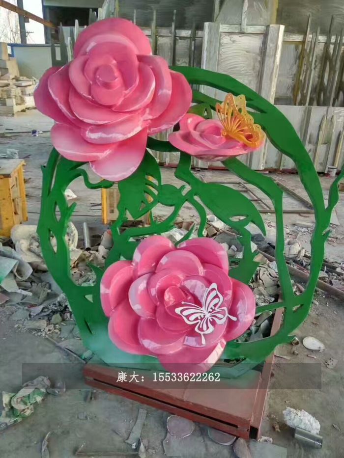 不銹鋼仿真花卉雕塑