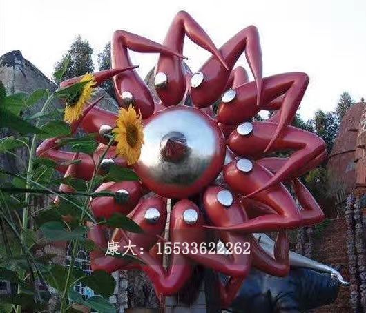 不銹鋼雕塑花卉樹戶外擺件