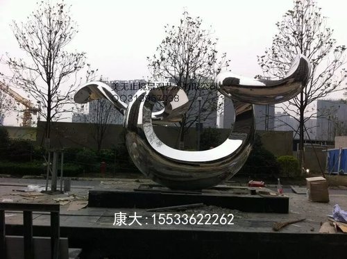 創(chuàng)意抽象不銹鋼雕塑藝術(shù)品擺件室內(nèi)大堂擺件