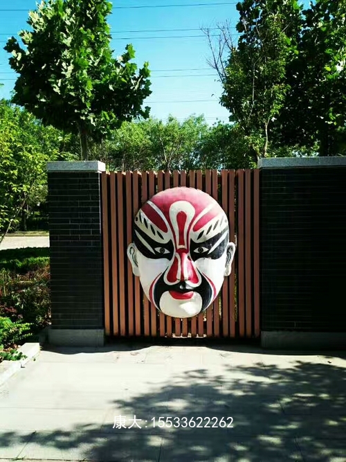 不銹鋼人物雕塑園林景觀雕塑抽象戲曲臉譜雕塑