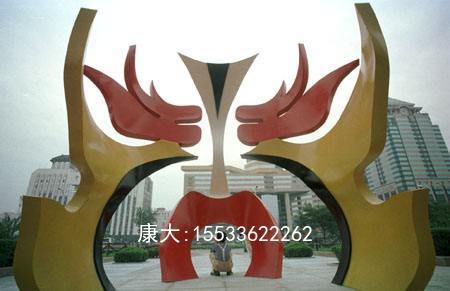 大型金屬不銹鋼創(chuàng)意抽象彩繪臉譜藝術(shù)雕塑