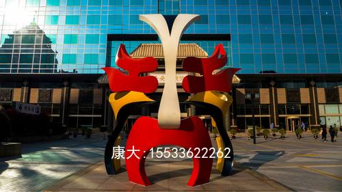 不銹鋼臉譜雕塑秦腔創(chuàng)意彩繪京劇戲院園林?jǐn)[件