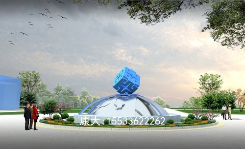 金屬鐵藝戶外校園大型不銹鋼鏡面廣場(chǎng)魔方景觀雕塑