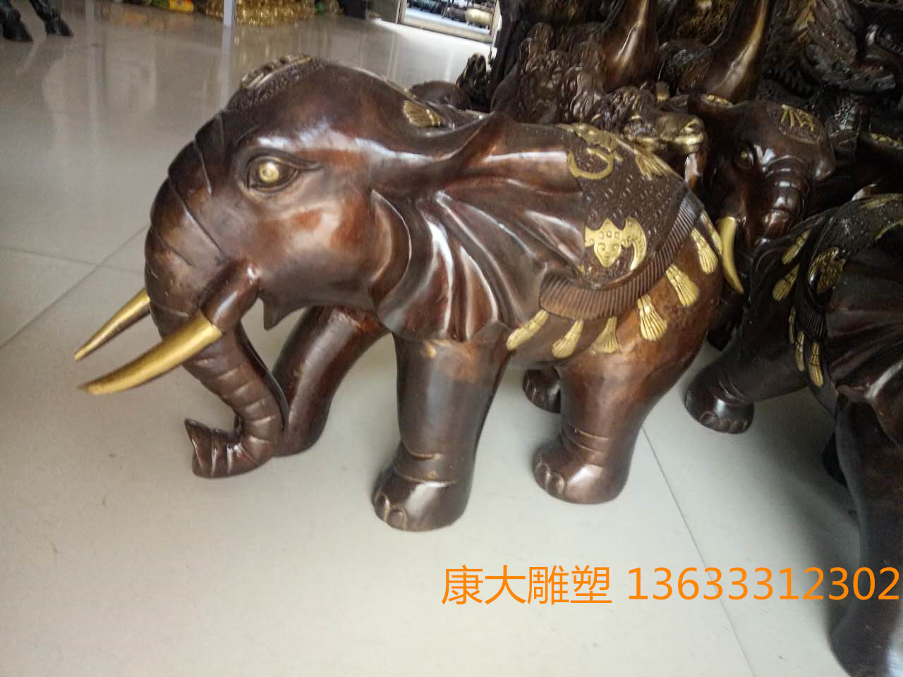 鑄銅雕塑大象雕塑擺件定制廠家