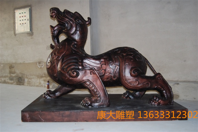 神兽獬豸铸铜雕塑摆件独角兽铸铜雕塑摆件厂家