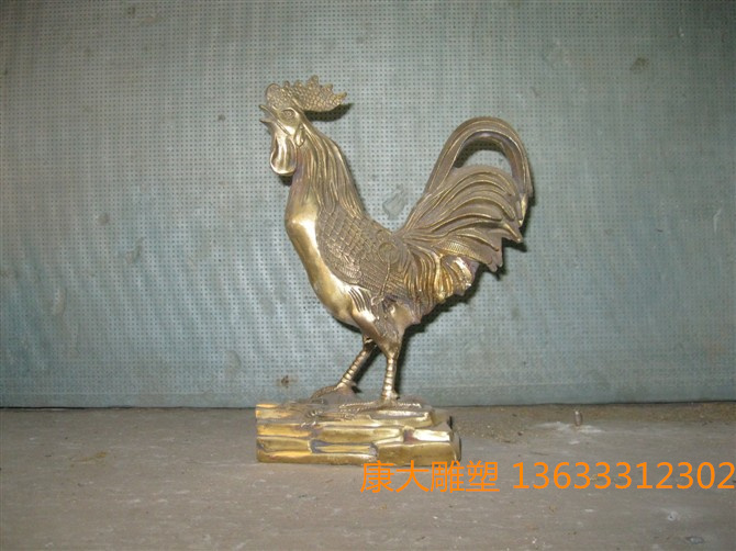 康大集团铸铜动物公鸡造型雕塑摆件创意铸铜公鸡雕塑摆件