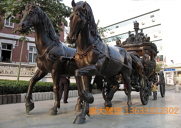 城市鑄銅馬車雕塑擺件園林景觀鑄銅馬車雕塑擺件生產(chǎn)廠家