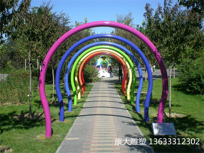 不銹鋼廣場廊橋景觀雕塑園林不銹鋼廊橋雕塑定制
