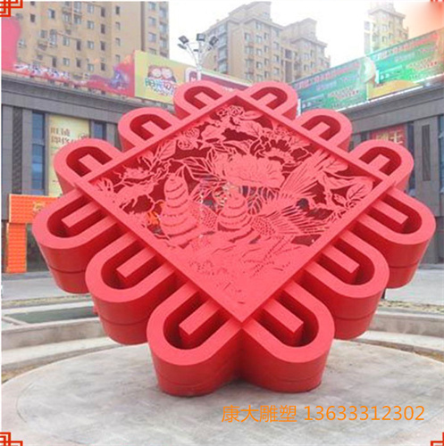 城市建设不锈钢中国结雕塑现代城市中国结不锈钢雕塑生产厂家